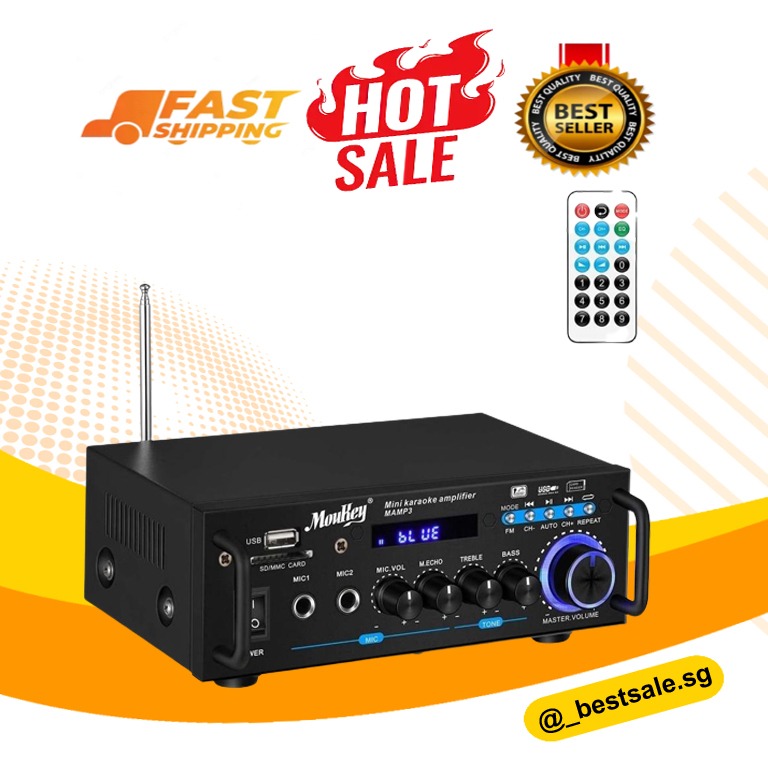 Moukey Bluetooth 5.0 Stereo Amplifier for Home Audio Speakers