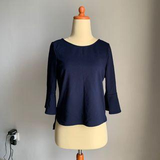 Navy Blue Top Lengan 3/4 The Executive