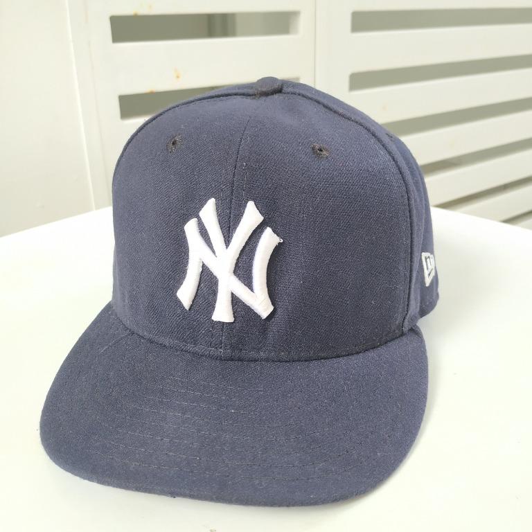 NEW YORK YANKEES MADE IN USA FITTED FULLCAP ORIGINAL LIKE NEW BRAND NEW ERA  7 1/2 SIZE MEDIUM LARGE BLUE BASEBALL MLB NHL NFL USA US AMERICA JAPAN JAY Z  HARLEM, Men's