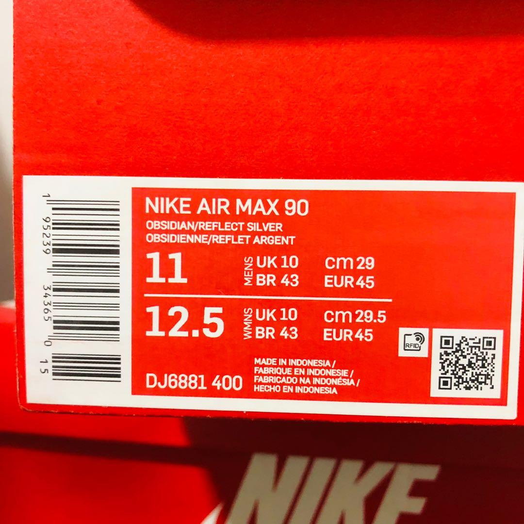 Nike Air Max 90 Black Reflect Silver Men's Shoes DJ6881 001 Black 41  42 43 44 45