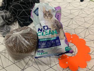 Nutricare adult cat food, neoclean lavender cat litter, and cat collar for trade/sale
