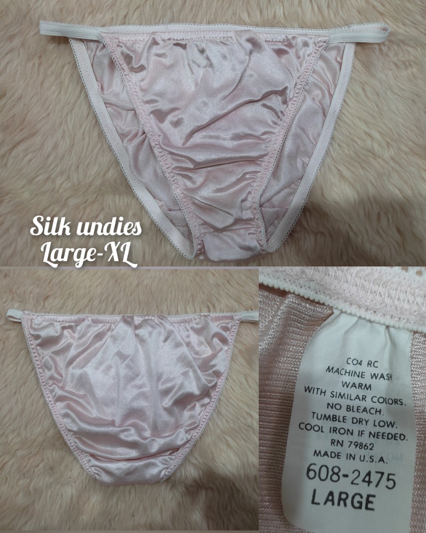 pink silk bikini panty, Women's Fashion, Undergarments & Loungewear on Carousell