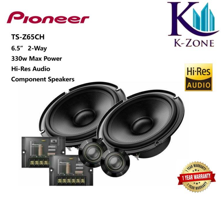 Pioneer TS Z65CH 6.5 Z Series 2 Way Hi Res Audio Component Car Speakers