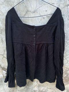 Preloved thrift blouse korea warna hitam