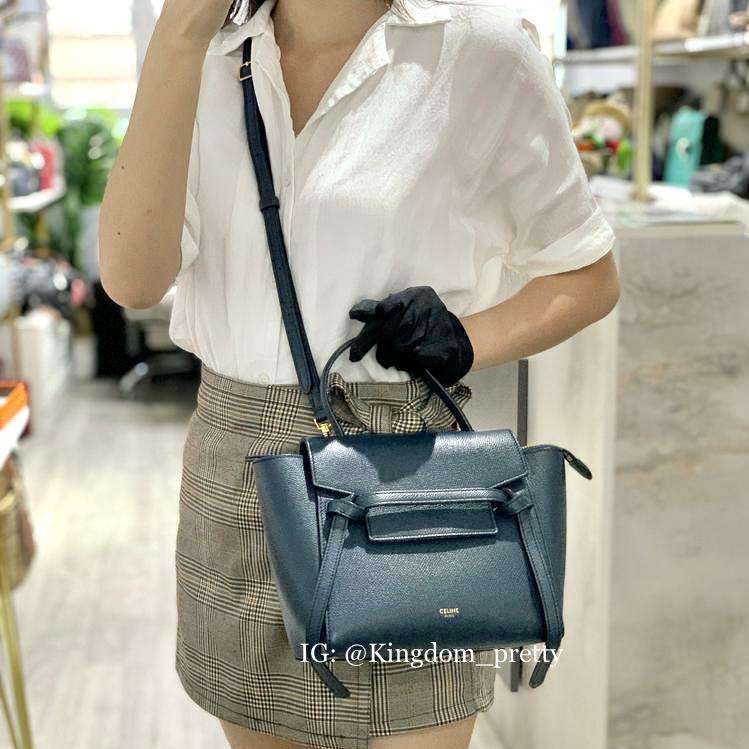 Pre-order Celine Belt Bag Nano Size Abyss Blue Color, Luxury, Bags
