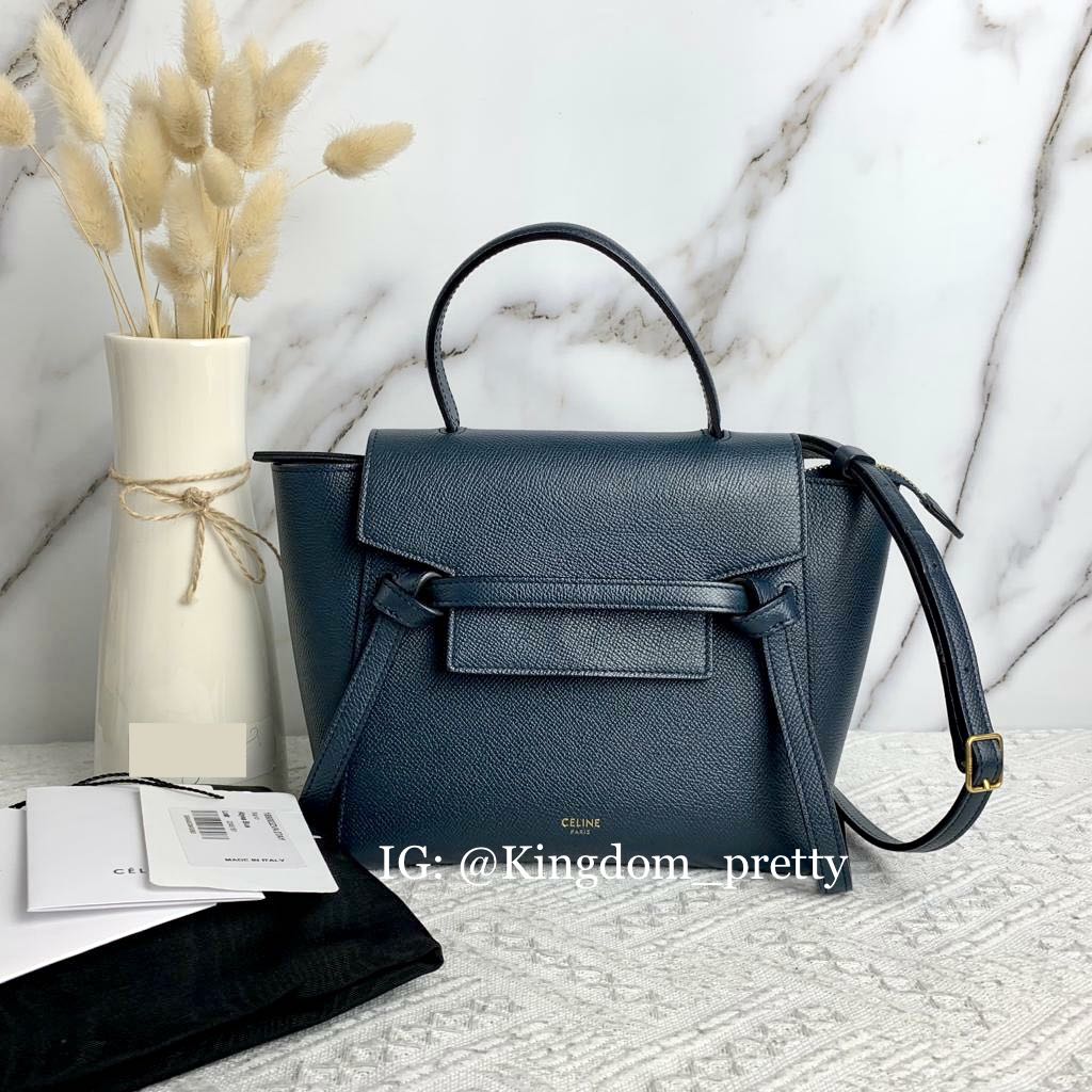 Pre order Celine Belt Bag Nano Size Abyss Blue Color Luxury