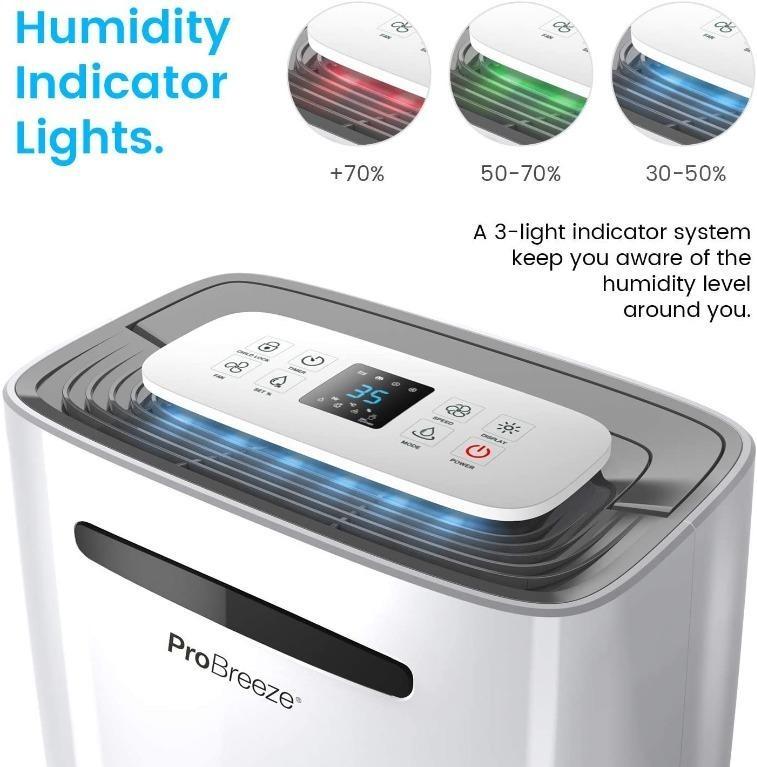 Pro Breeze® 20L/Day Dehumidifier with Digital Humidity Display, Sleep