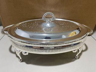 Gift-NEW SALE Vintage Silver Plated Oblong Tray With Handles&Legs 