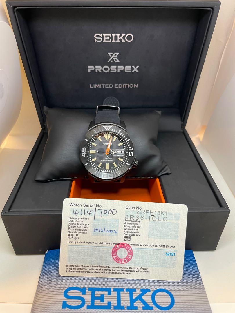 Limited edition SEIKO PROSPEX DIVER'S SRPH13K1 BLACK SILICONE MEN'S WATCH (  bought in Feb 2022, under warranty) selling due to impulsive purchase ,  Men's Fashion, Watches & Accessories, Watches on Carousell