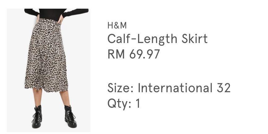 H and m store calf length skirt