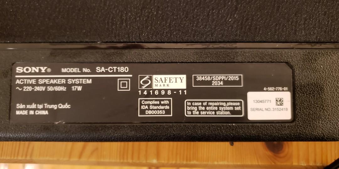SONY SACT180 soundbar, 音響器材, Soundbar、揚聲器、藍牙喇叭、耳擴 Carousell