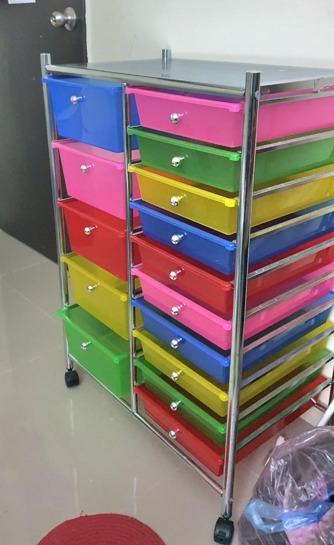 Spotlight Multicolored Drawers Organizer, Furniture & Home Living