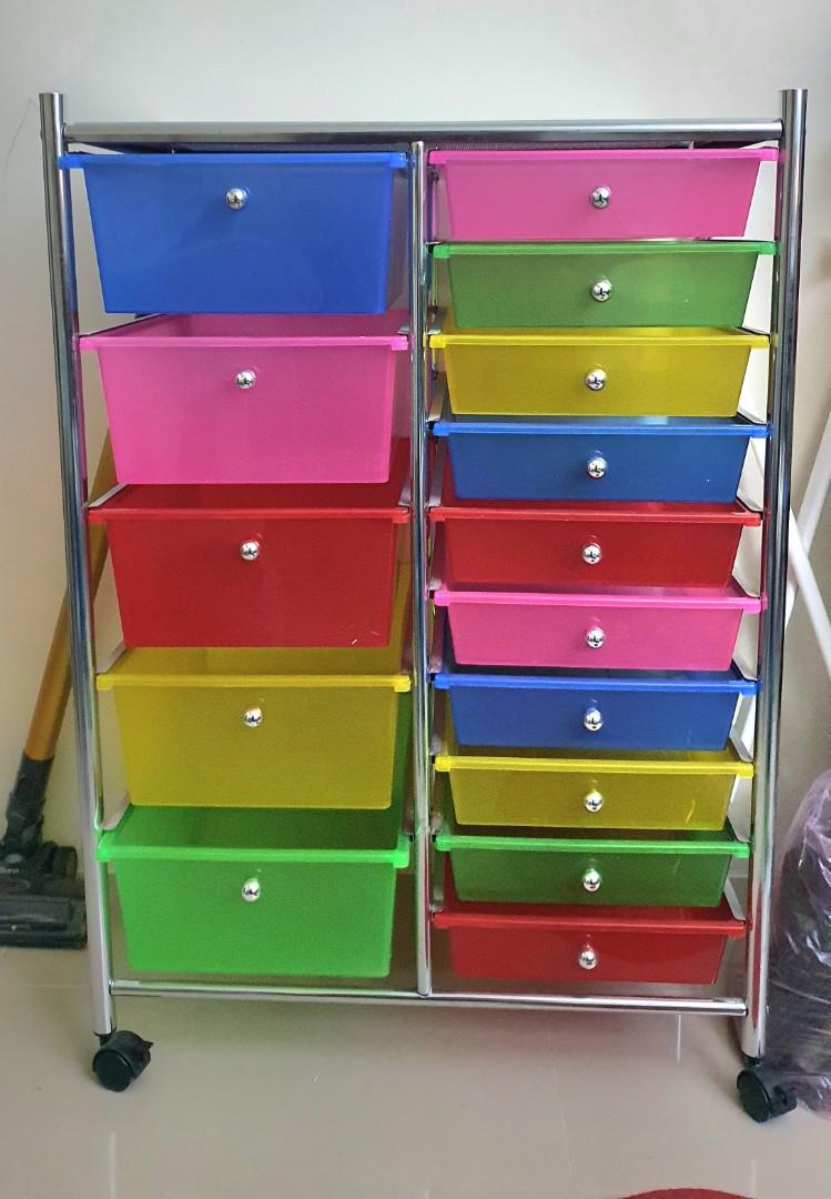 Spotlight Multicolored Drawers Organizer, Furniture & Home Living