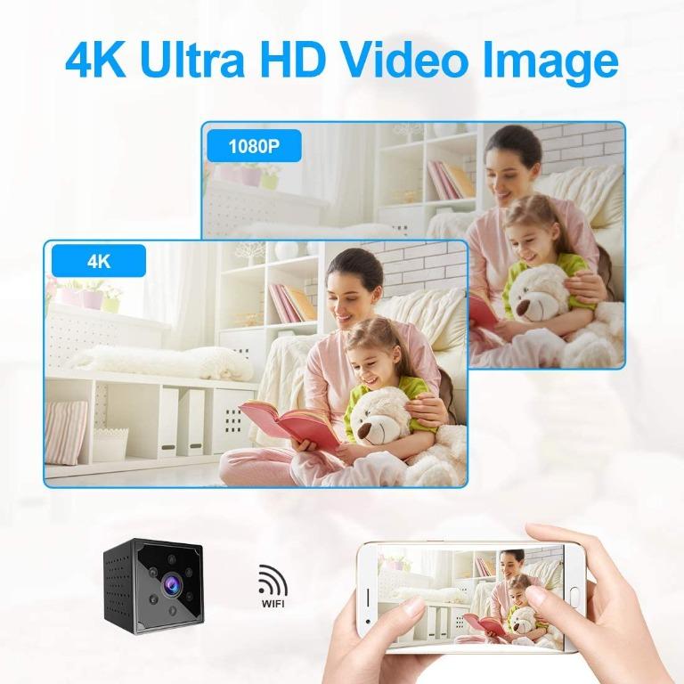 4K Mini WiFi Camera - Tiny Home Security Camera With Motion Detection & Night Vision
