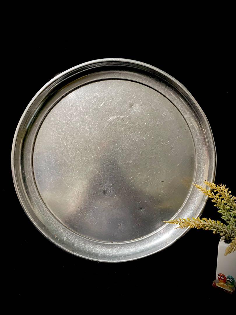 stainless serving tray; 14 inch diameter (Category: Other Kitchenware & Tableware) located in Quezon City. Submitted by lanqcqc (Listing ID 1164005574, Image 1). Description: some dents & scratches/good condition japan surplus; manage your expectations/ please wag maselan 1 to 2 days reservation only❗️ MOP: gcash (pls. add 1% in sending thru kiosk - convenience fee) MOD: lala/grab/gogo express LBC-COP (mostly weekends) SF c/o BUYER ❌COD ❌meet up 