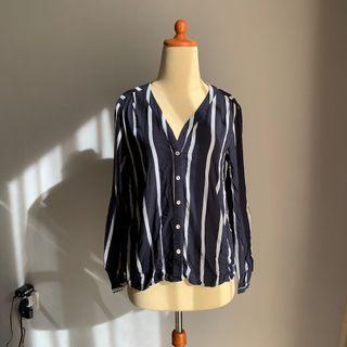 Stripe Vertical Shirt Black White