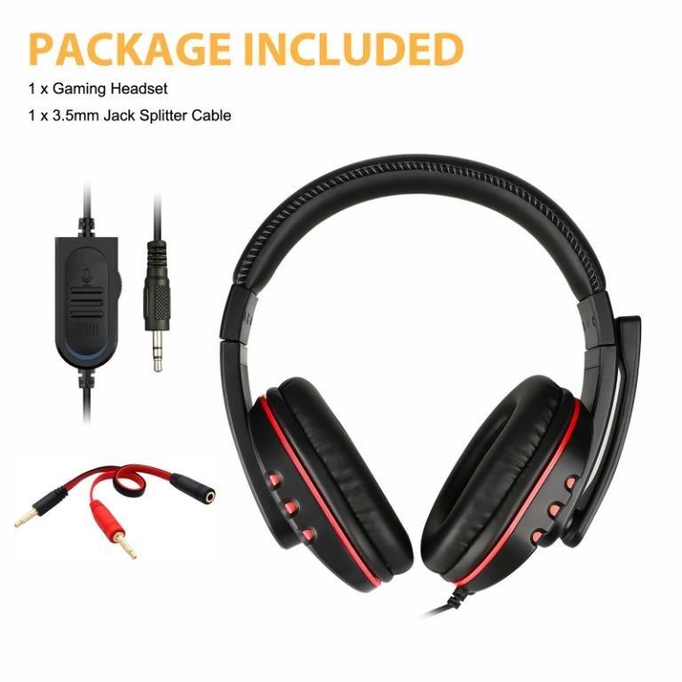 TSV Gaming Headset Fits for PC PS4 Xbox One Switch Gaming