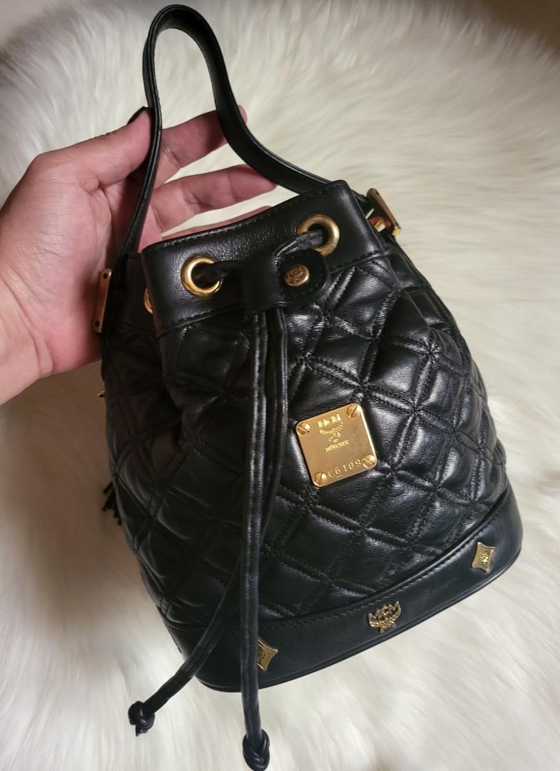 MCM Vintage Leather Bucket Bag - Black Bucket Bags, Handbags - W3029824