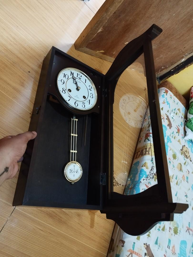Vintage Solid Wood CITIZEN Wall Clock pendulum with alarm every hour