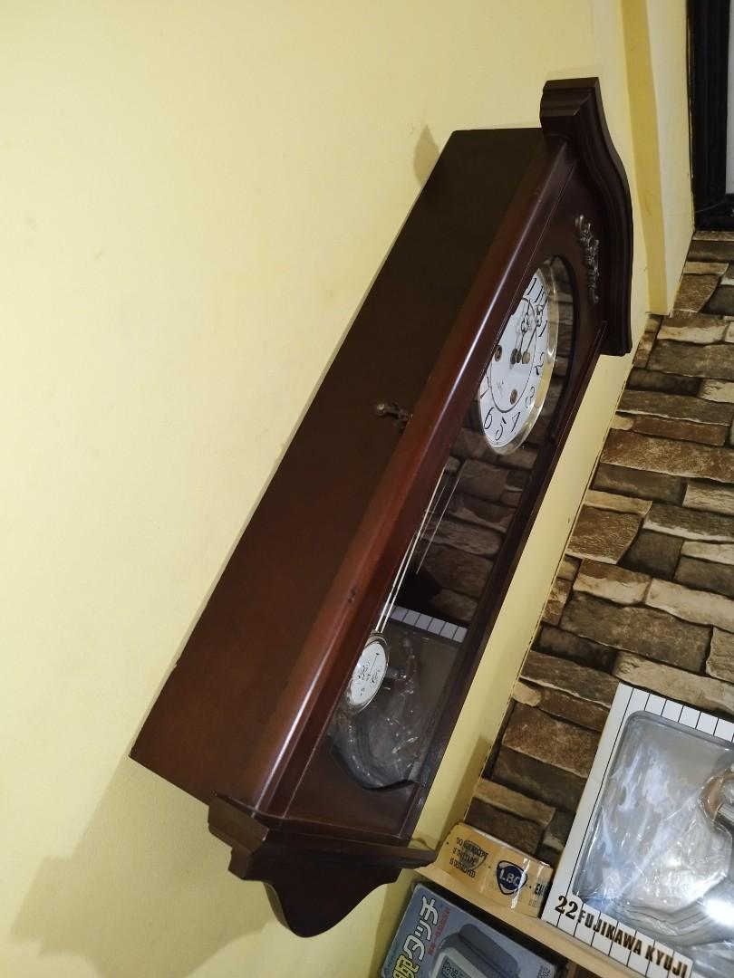 Vintage Solid Wood CITIZEN Wall Clock pendulum with alarm every hour