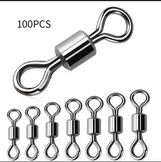 100Pcs/Set Fishing Barrel
Bearing Rolling Swivel Solid Ring LB | Lures Connector Fishing Accessories