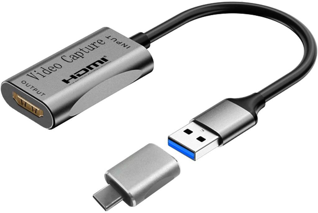 Transmission en direct et enregistrement de vidéo audio capture 4 K sur caméscope DSLR Adaptateur convertisseur USB vers type C inclus Amtrak Carte denregistrement HDMI vers USB 3.0-1080p 
