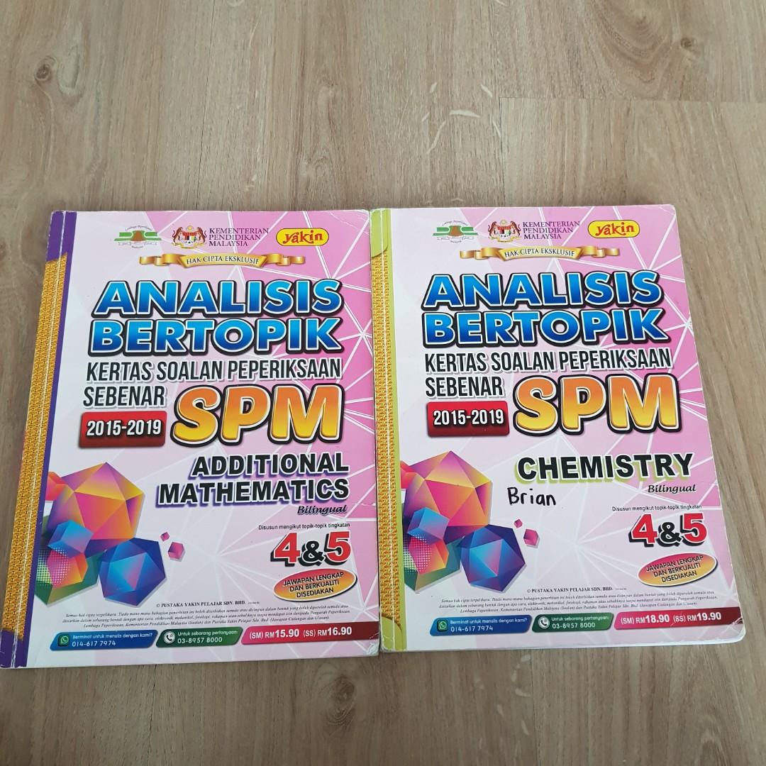 Analysis Bertopik Kertas Soalan Peperiksaan Sebenar 2015 2019 Spm Add Maths Chemistry Hobbies Toys Books Magazines Textbooks On Carousell