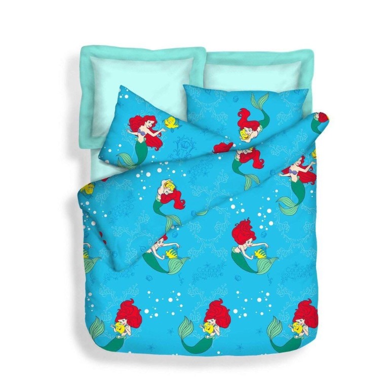 Disney Ariel little mermaid sheets + Quilt, Furniture & Home Living