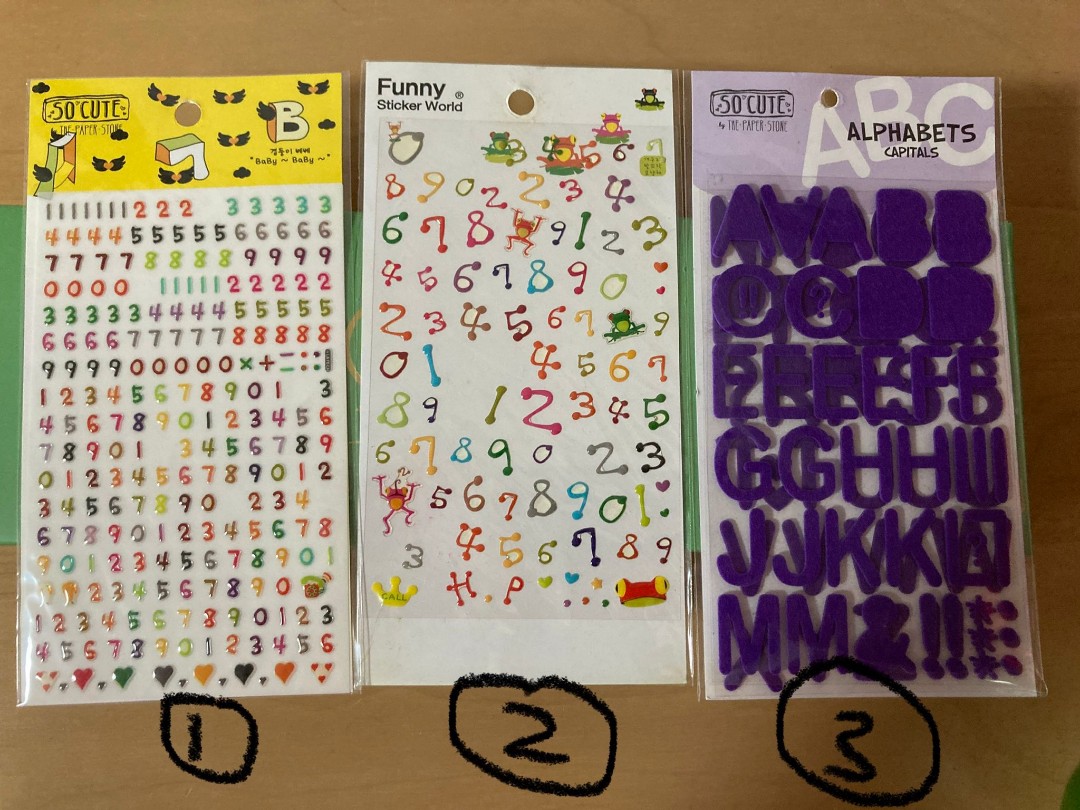 Scrapbooking Stickers (3shts) Letters Numbers Characters, Hobbies