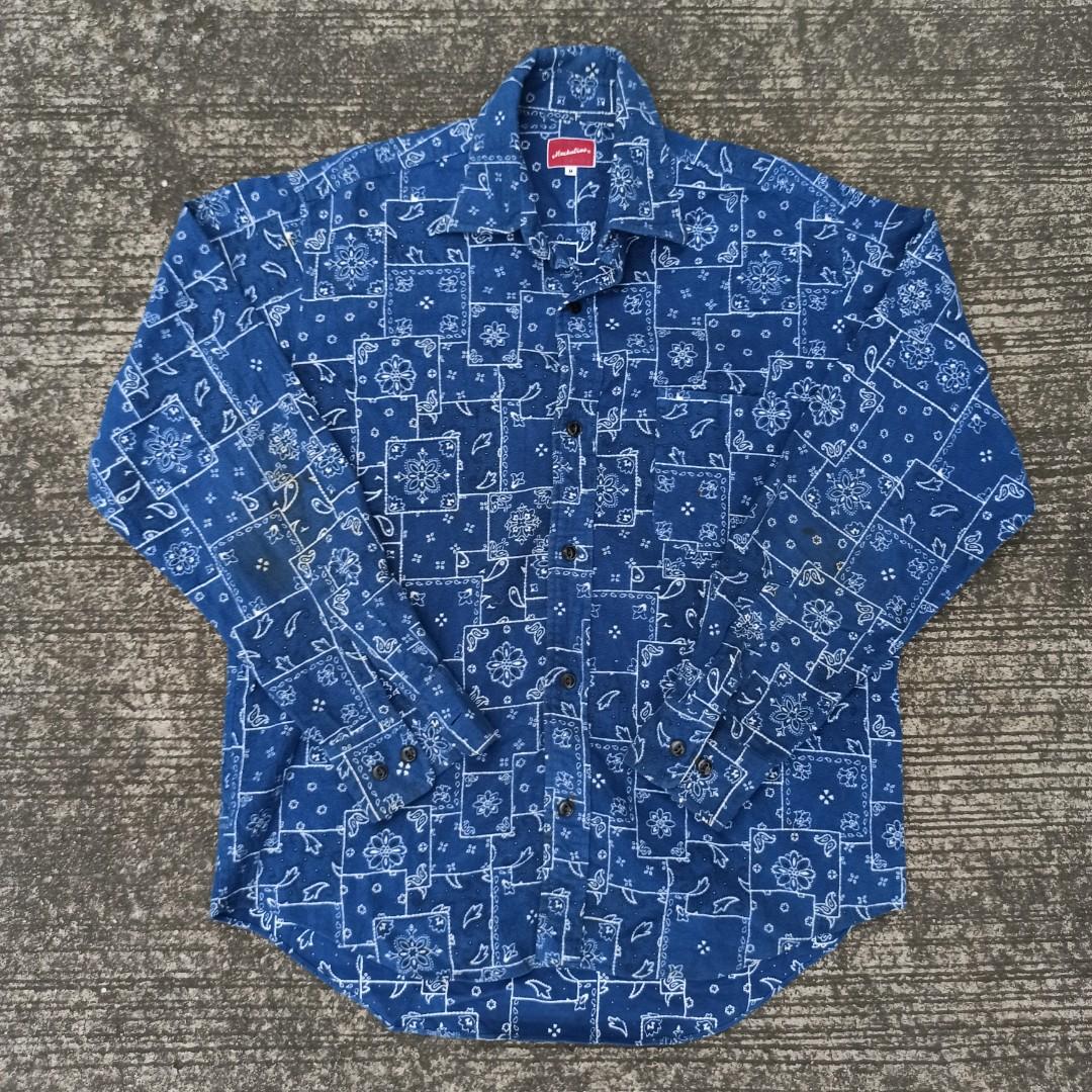 Blue bandana supreme shop short sleeve button down