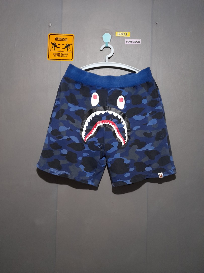 Bape Shark Blue Camo Shorts, Men's Fashion, Bottoms, Shorts on Carousell