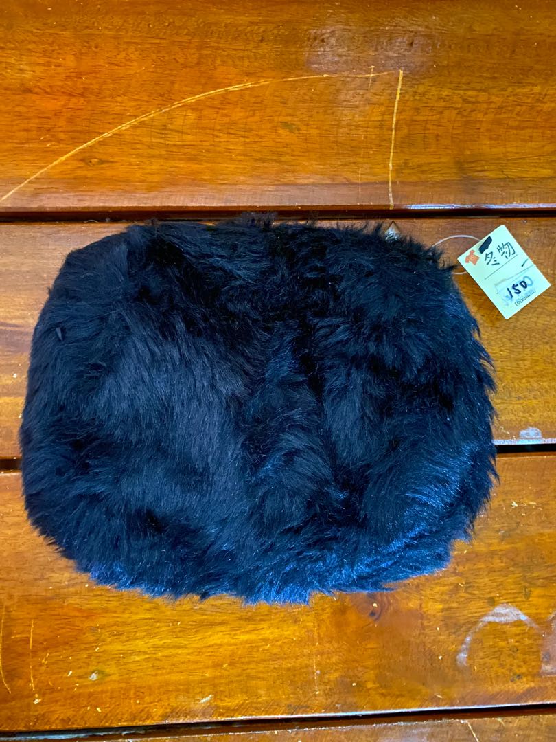 Black Fur Purse, Women's Fashion, Bags & Wallets, Purses & Pouches on