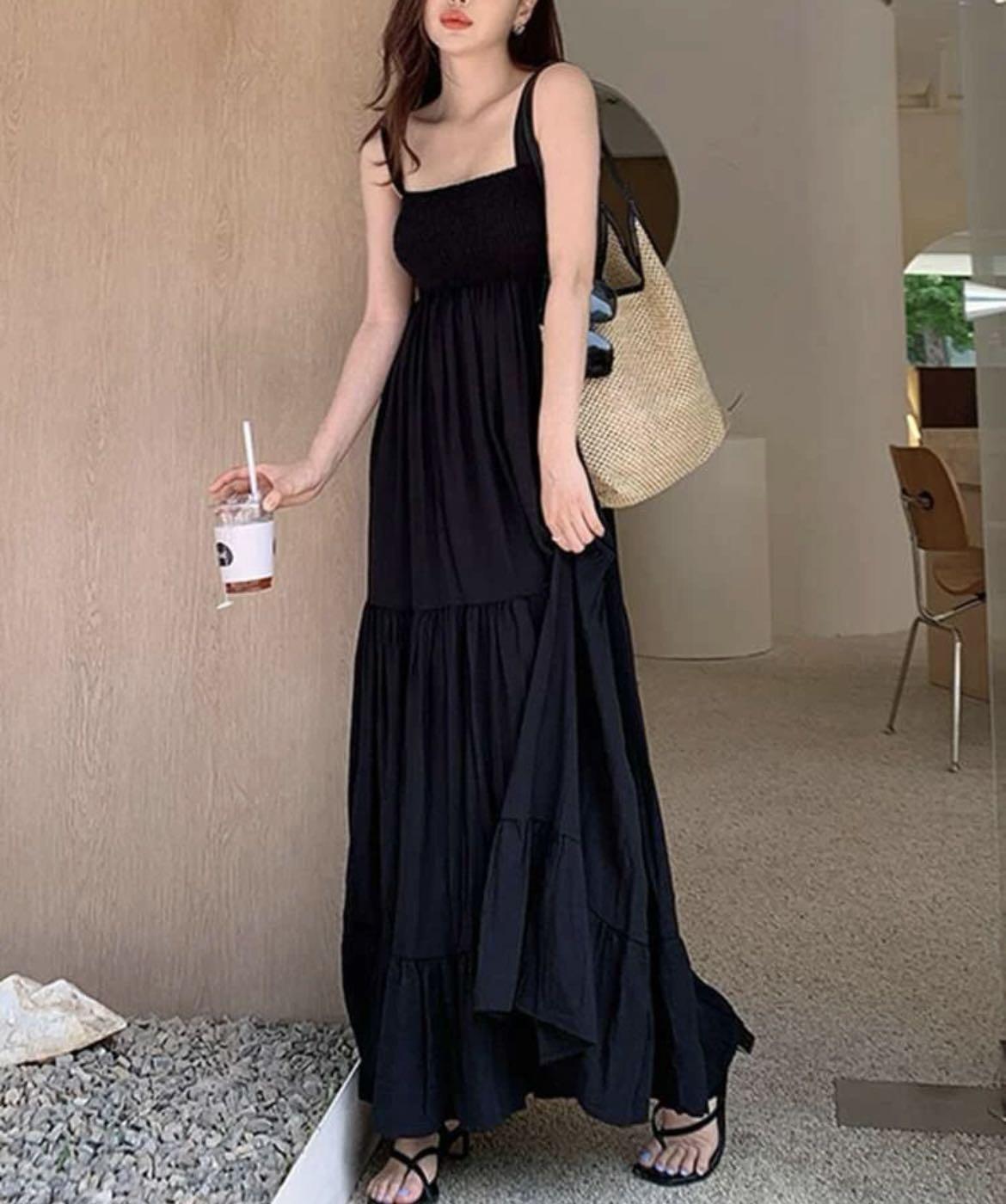 Black long Beach dress
