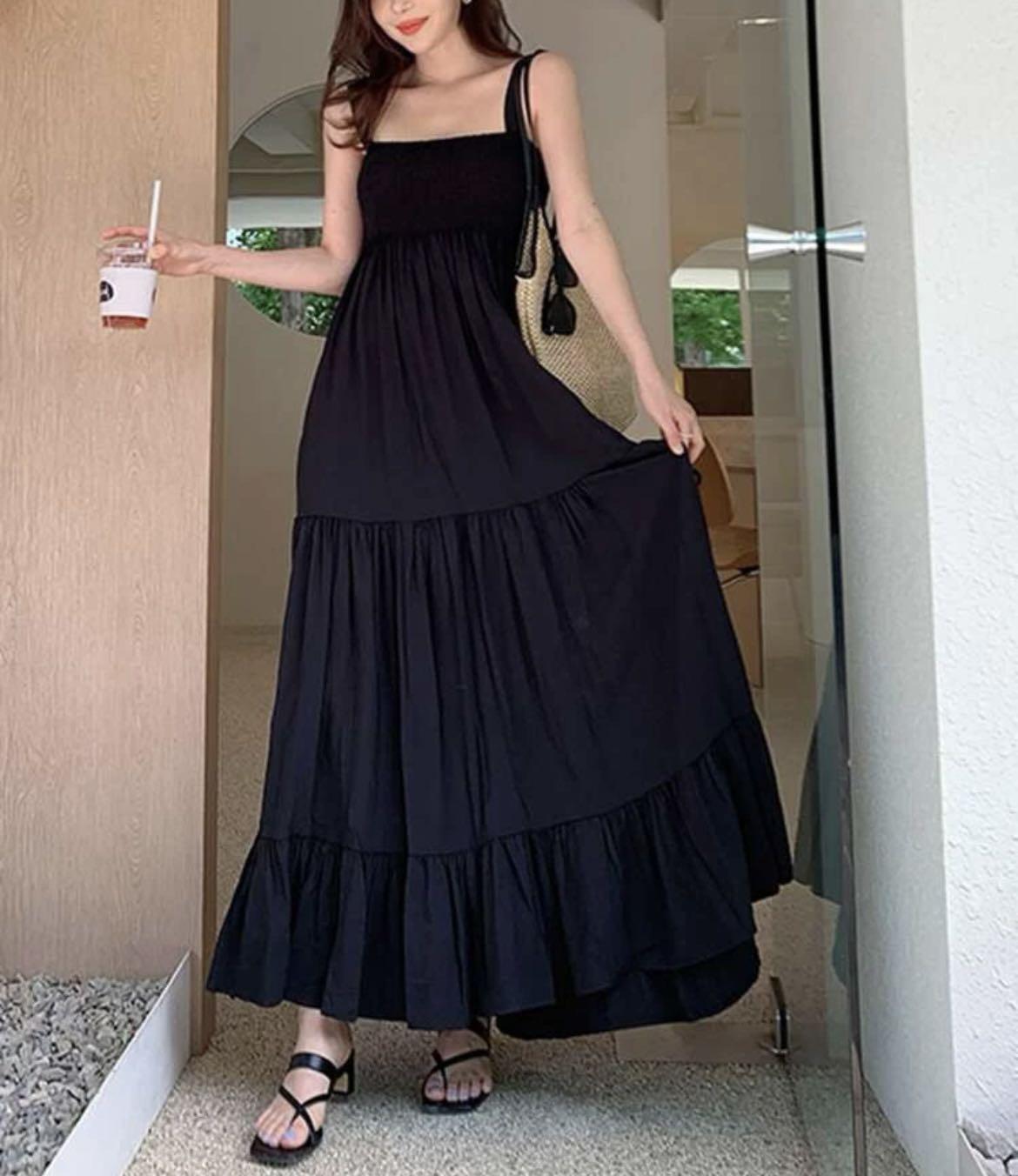 Black long Beach dress