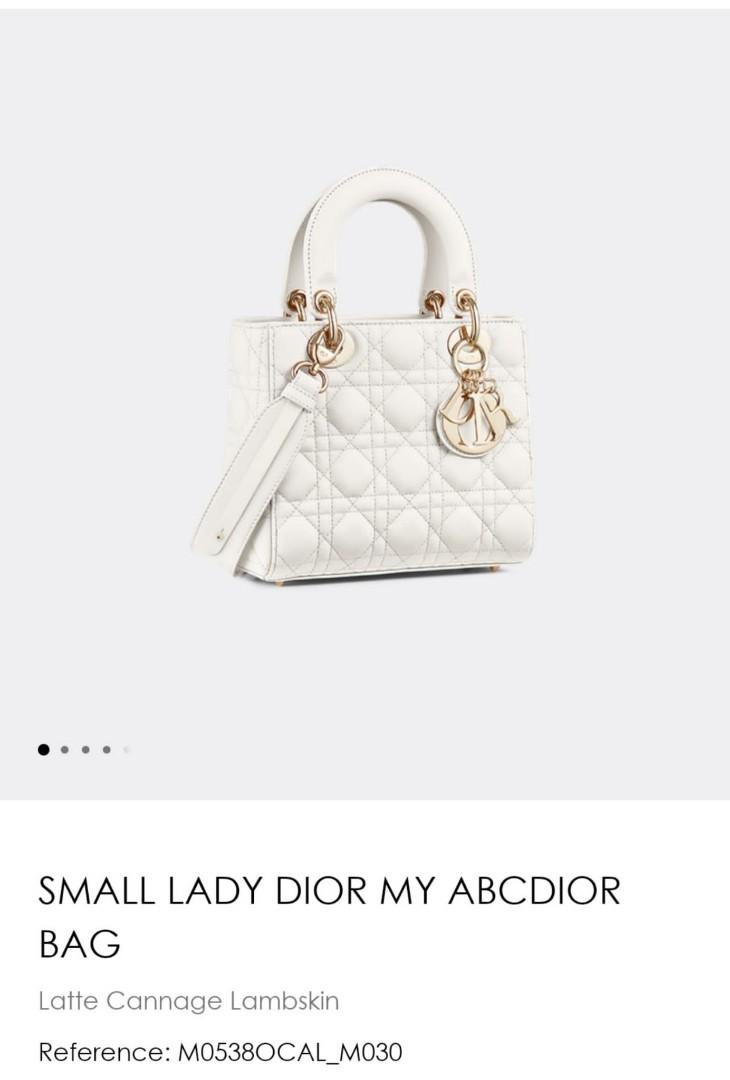 Lady Dior Bag NEW (small / my abcdior) white latte cannage lambskin