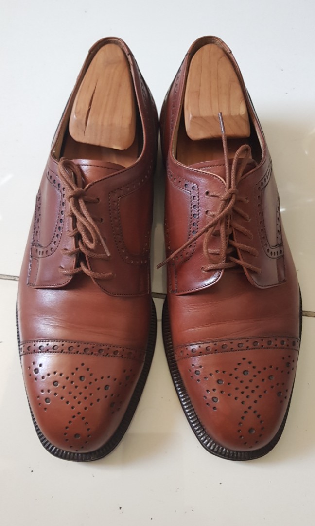 BRUNO MAGLI SHOES Wing tip brogue dark brown leather luxury Italy 44 us 11 