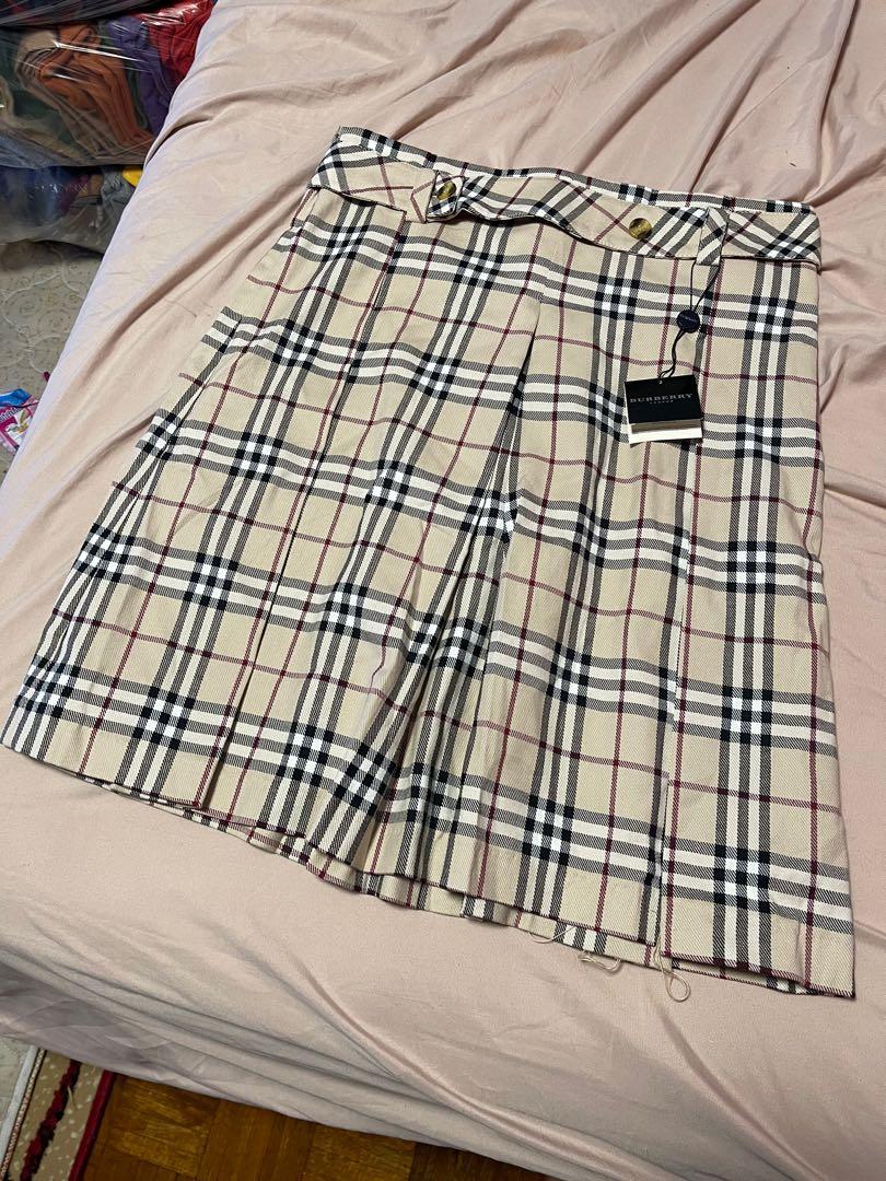 Burberry Style Nova Check Pleated Skirt Never