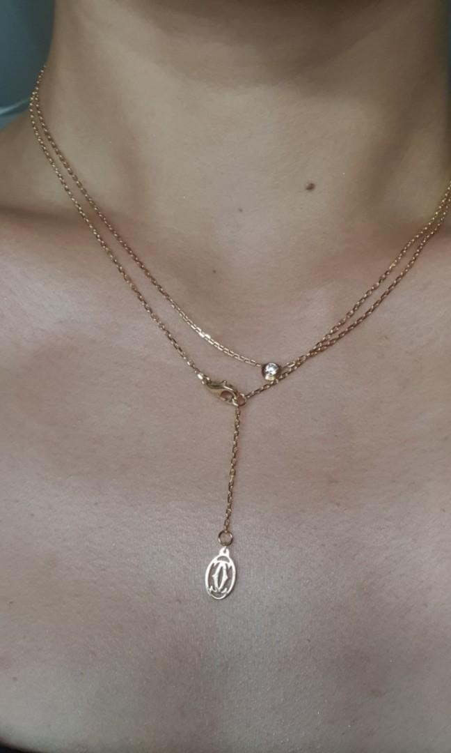 CRB7224515 - Diamants Légers necklace XS - White gold, diamond - Cartier