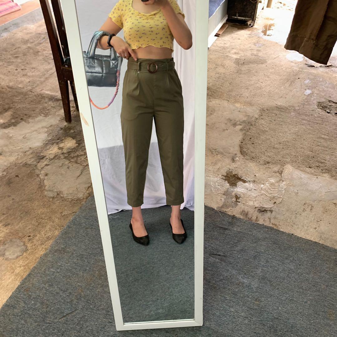 SALE Celana Highwaist Army Belt Kerja 