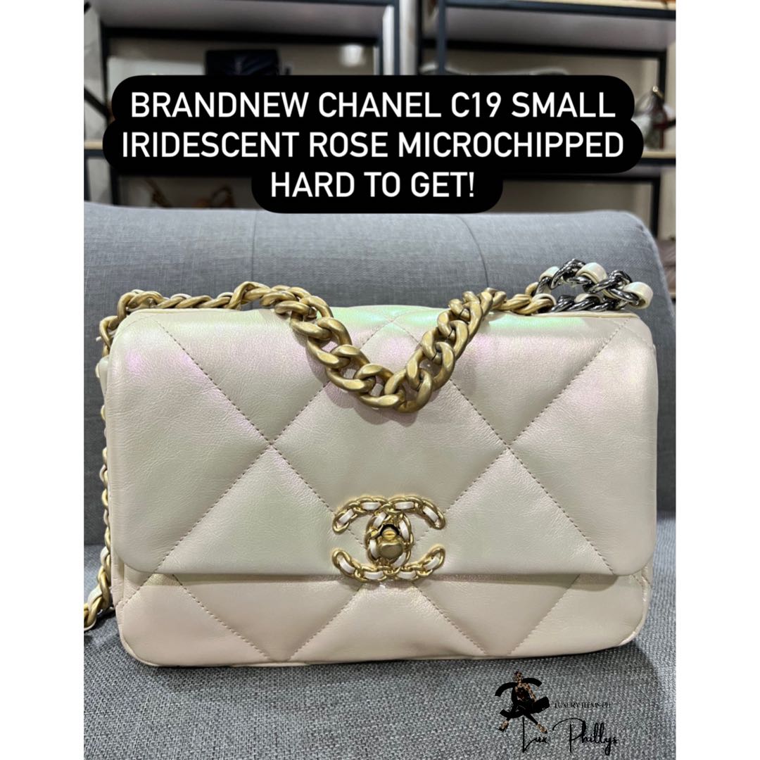 CHANEL C19 Small Iridescent Pink Microchipped, Luxury, Bags
