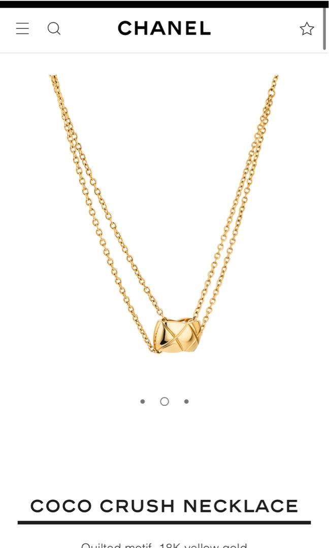 CHANEL 18K Yellow Gold Coco Crush Pendant Necklace 1211582