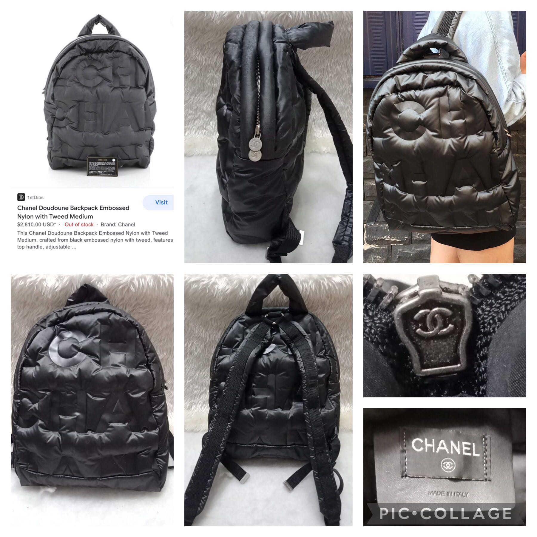 chanel doudoune backpack