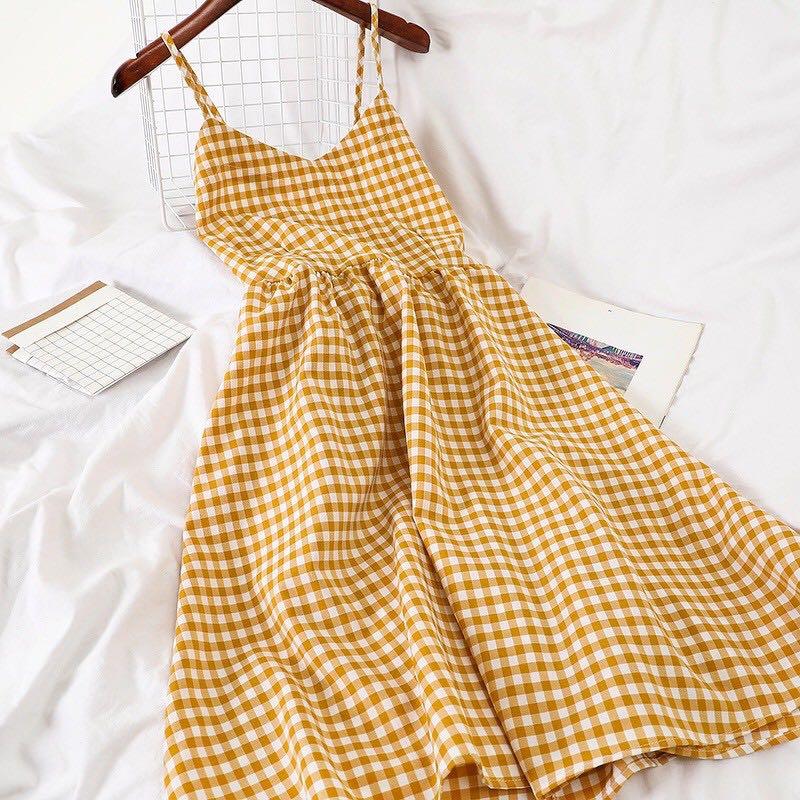 Checkered top summer dress