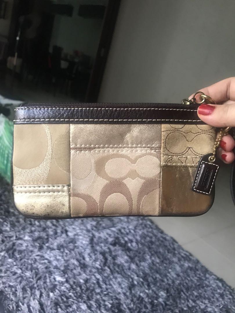Coach outlet patchwork wristlet