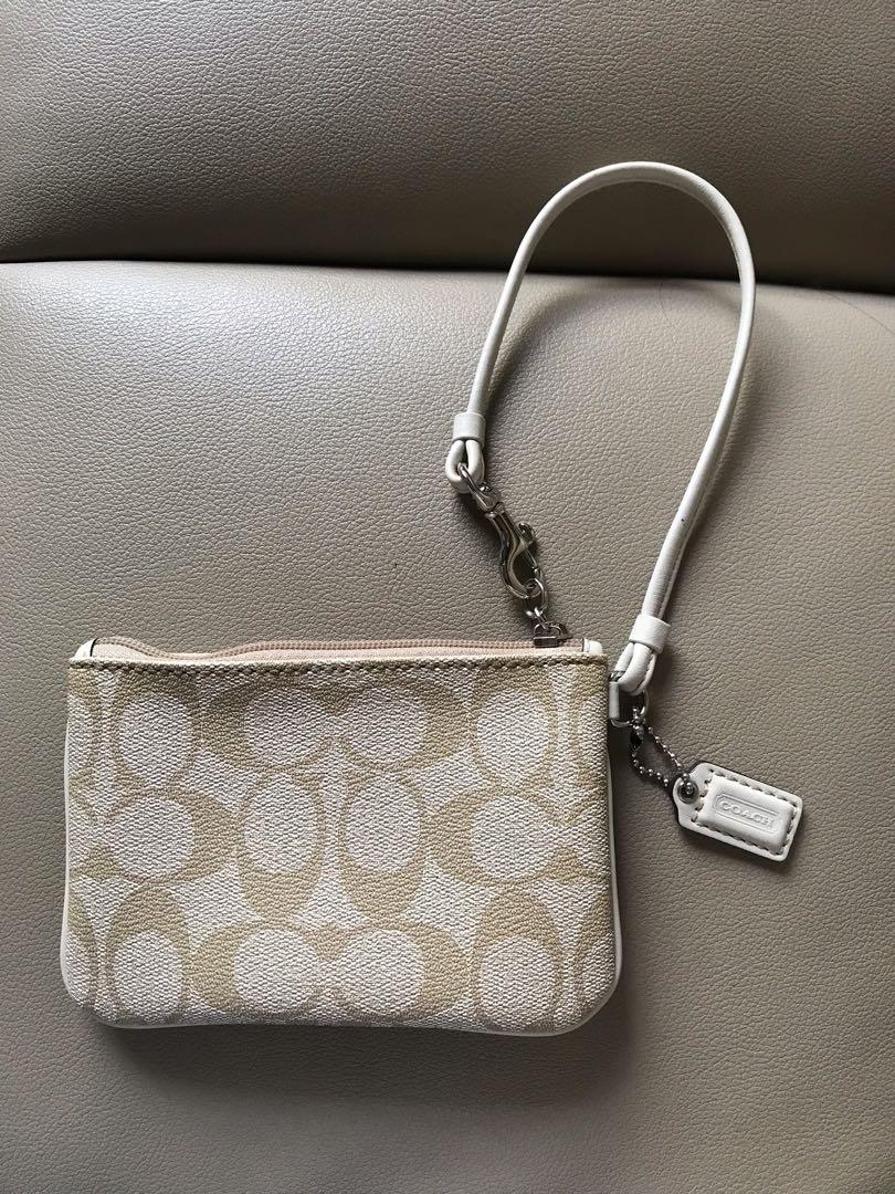 coach white wristlet