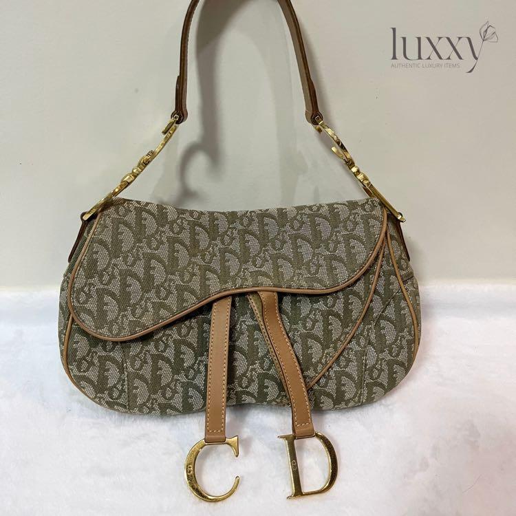 DIOR TROTTER DOUBLE SADDLE BAG GREEN (Category: Luxury Bags & Wallets) located in San Jose del Monte. Submitted by luxxyluxuryitems (Listing ID 1165749992, Image 1). Description: Rank A Comes with cards & dust bag Excellent condition Gold hardware.