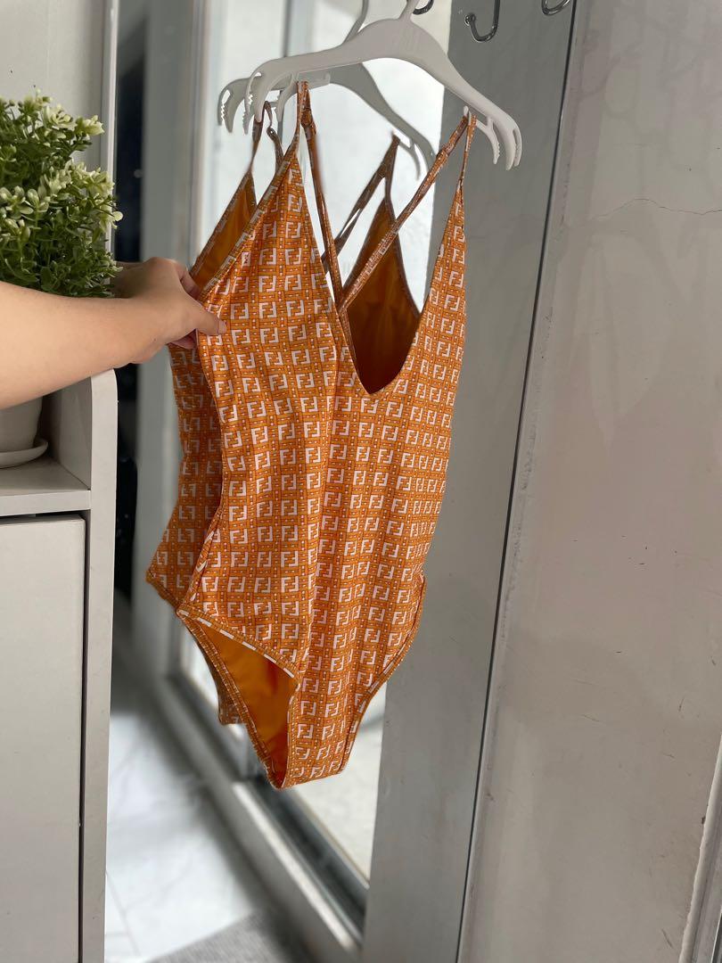 Fendi v neck swimsuit clearance
