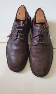 Geox leather shoes dark brown
