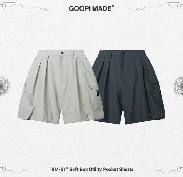 Goopimade 22S/S “RM-01” Soft Box Utility Pocket Shorts Bone Size 2