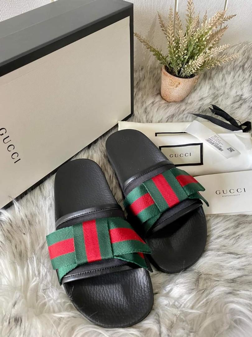 Gucci slides with a bow sales